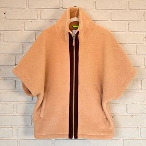 Dudley Stephens Arlington Poncho Camel Sherpa Fleece XS Small NWT
